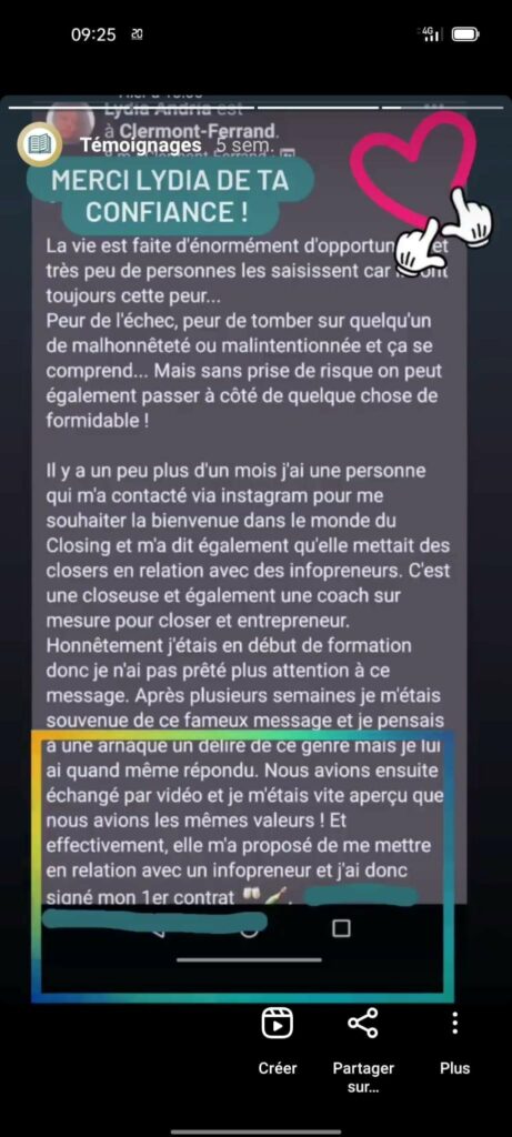 temoignage formation closing